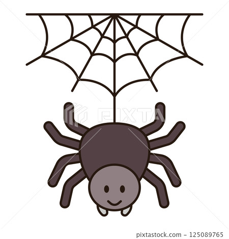 SPIDER cute animal illustration outline doodle simple kawaii Japanese style drawing kiddy icon minimalist symbol isolated  125089765