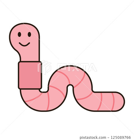 WORM cute animal illustration outline doodle simple kawaii Japanese style drawing kiddy icon minimalist symbol isolated WORM cute animal illustration outline doodle simple kawaii Japanese style drawing kiddy icon minimalist symbol isolated 125089766