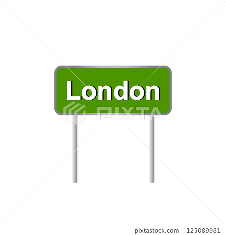 Road sign London. 125089981