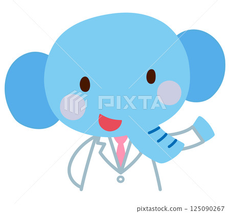 Elephant in a white coat Elephant doctor 125090267