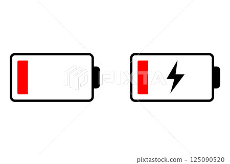 沒有充電和充電圖示集 125090520