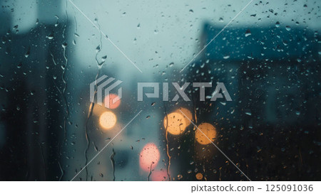 在玻璃窗上的水滴 在玻璃窗上的水滴 125091036