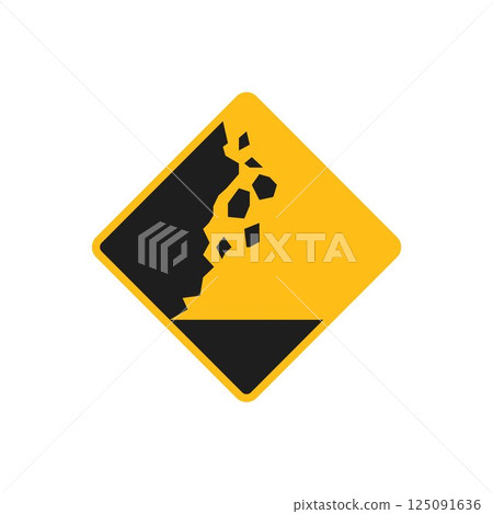 landslide warning symbol icon vector element template landslide warning symbol icon vector element template 125091636