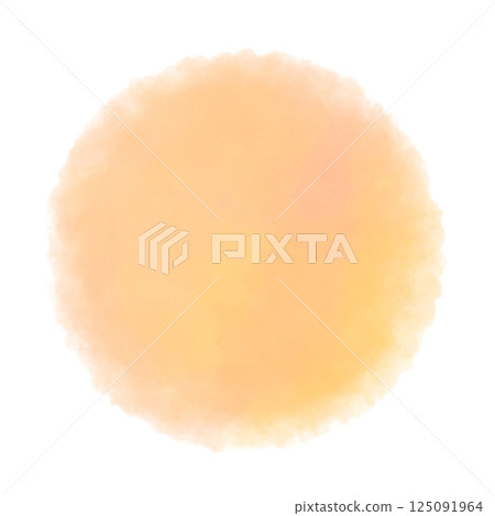Cute orange round watercolor texture background 125091964