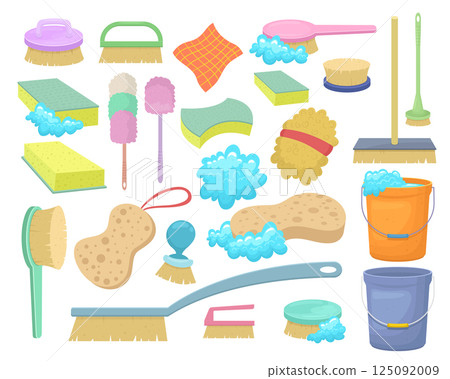Cleaning tools clipart design illustration Cleaning tools clipart design illustration 125092009