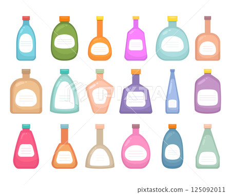 Bottle with label clipart design illustration 125092011