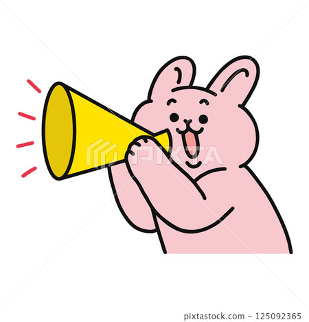 拿著擴音器的兔子 125092365
