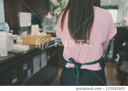 女服務員 返回 後背 125092605