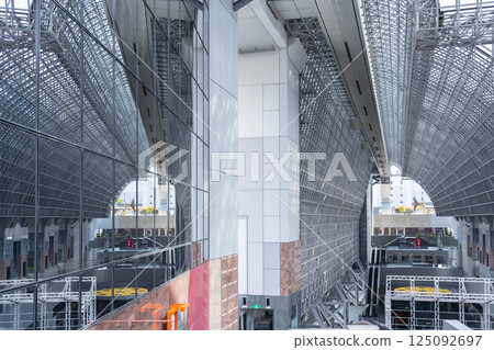 Reflection seen from the grand staircase inside Kyoto Station 125092697
