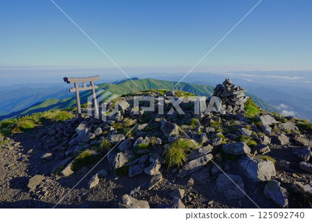 The summit of Mount Kitamata in the Iide mountain range 125092740