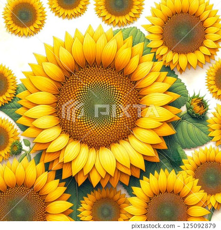 Scenery with sunflower 125092879