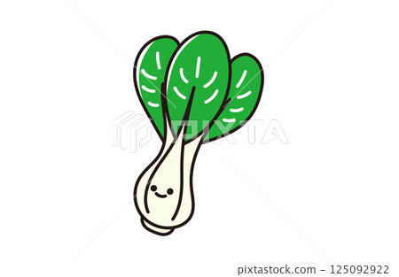 可愛的白菜蔬菜插圖 125092922