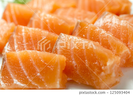 Fresh and delicious trout salmon 125093404