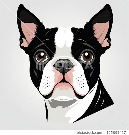 Cheerful and friendly Boston Terrier Cheerful and friendly Boston Terrier 125093437
