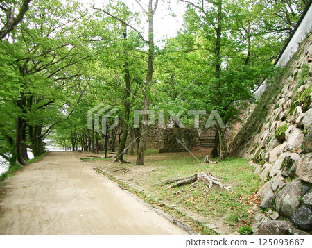 岡山縣岡山城（羽城）六十一門旁的石砌城牆遺跡 125093687