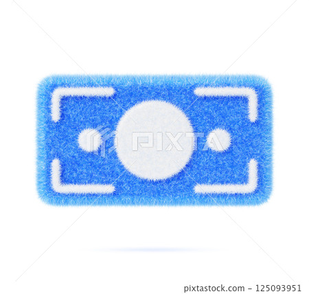 3d fur money banknote icon, blue fluffy cash dollar bill isolated on white background. Paper currency with hairy texture render. Finance success, economy, budget, cost, wealth, salary. 3D illustration 3d fur money banknote icon, blue fluffy cash dollar bill isolated on white background. Paper currency with hairy texture render. Finance success, economy, budget, cost, wealth, salary. 3D illustration 125093951
