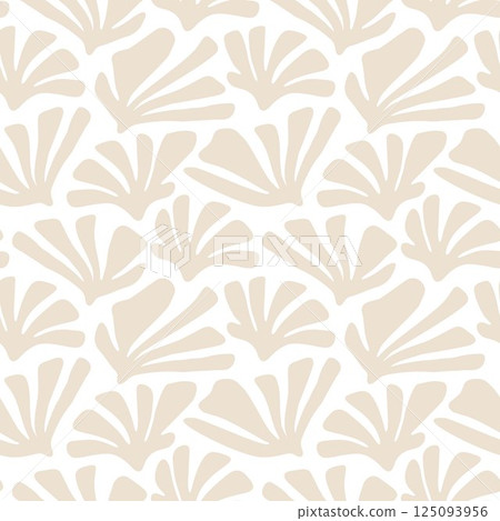 Minimal seaweed pattern seamless doodle marine ocean wallpaper beige Minimal seaweed pattern seamless doodle marine ocean wallpaper beige 125093956