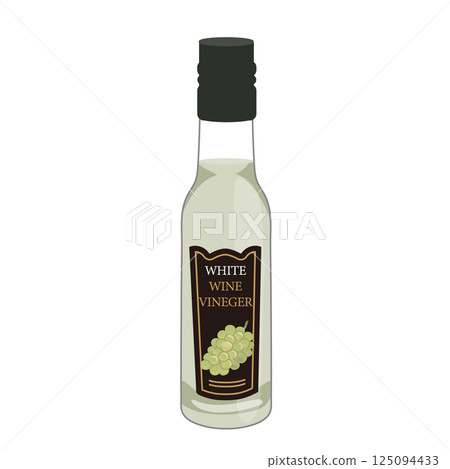 瓶裝白葡萄酒醋的簡單圖示 瓶裝白葡萄酒醋的簡單圖示 125094433