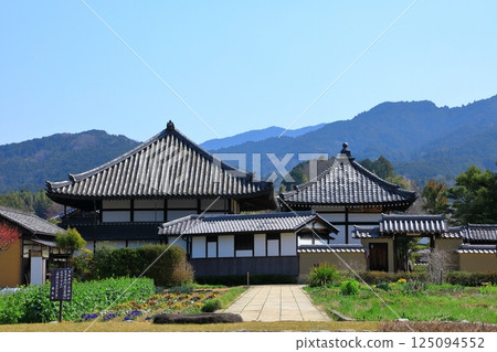 Panoramic view of Asukadera Temple from the ruins of the west gate 125094552