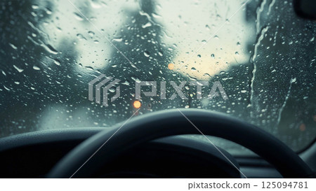 雨天從車內看到的風景 125094781