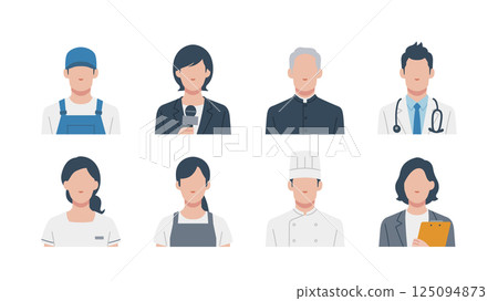 不同職業的面孔集 125094873