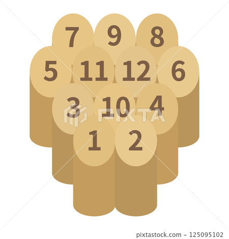 Illustration of a skittle seen from the front Illustration of a skittle seen from the front 125095102