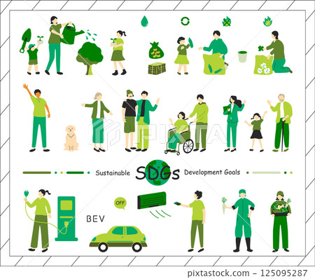 SDGs Sustainable Society Material Collection 125095287