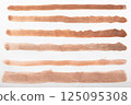 Set of watercolor brushstroke in the 2025 color of the year Mocha Mousse. Hand drawn textured template with elegant warm brown tone. Perfect for creating trendy graphic resource 125095308