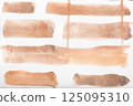 Set of watercolor brushstroke in the 2025 color of the year Mocha Mousse. Hand drawn textured template with elegant warm brown tone. Perfect for creating trendy graphic resource 125095310