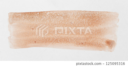 Set of watercolor brushstroke in the 2025 color of the year Mocha Mousse. Hand drawn textured template with elegant warm brown tone. Perfect for creating trendy graphic resource 125095316