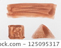 Set of watercolor brushstroke in the 2025 color of the year Mocha Mousse. Hand drawn textured template with elegant warm brown tone. Perfect for creating trendy graphic resource 125095317