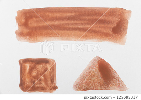 Set of watercolor brushstroke in the 2025 color of the year Mocha Mousse. Hand drawn textured template with elegant warm brown tone. Perfect for creating trendy graphic resource Set of watercolor brushstroke in the 2025 color of the year Mocha Mousse. Hand drawn textured template with elegant warm brown tone. Perfect for creating trendy graphic resource 125095317