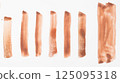 Set of watercolor brushstroke in the 2025 color of the year Mocha Mousse. Hand drawn textured template with elegant warm brown tone. Perfect for creating trendy graphic resource 125095318