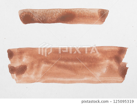Set of watercolor brushstroke in the 2025 color of the year Mocha Mousse. Hand drawn textured template with elegant warm brown tone. Perfect for creating trendy graphic resource Set of watercolor brushstroke in the 2025 color of the year Mocha Mousse. Hand drawn textured template with elegant warm brown tone. Perfect for creating trendy graphic resource 125095319