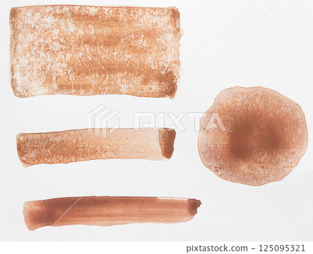 Set of watercolor brushstroke in the 2025 color of the year Mocha Mousse. Hand drawn textured template with elegant warm brown tone. Perfect for creating trendy graphic resource Set of watercolor brushstroke in the 2025 color of the year Mocha Mousse. Hand drawn textured template with elegant warm brown tone. Perfect for creating trendy graphic resource 125095321