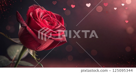 red rose on black background 125095344