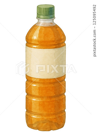 塑膠茶瓶水彩插圖/用於飲料、補水和日常生活 塑膠茶瓶水彩插圖/用於飲料、補水和日常生活 125095492