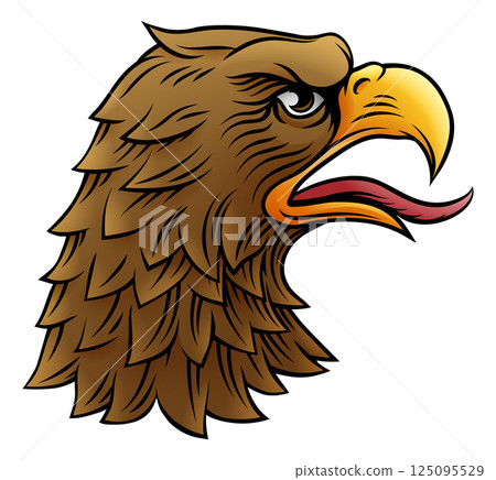 Eagle Head Woodcut Etching Heraldic Vintage Style Eagle Head Woodcut Etching Heraldic Vintage Style 125095529