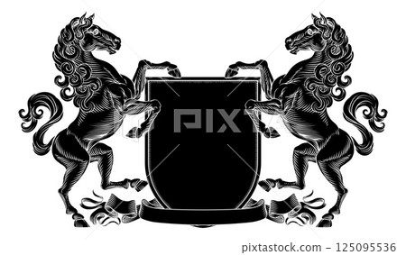 Heraldry Crest Horse Coat Of Arms Heraldic Shield 125095536