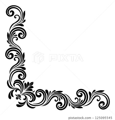 Filigree Crest Corner Motif Floral Pattern Frame Filigree Crest Corner Motif Floral Pattern Frame 125095545