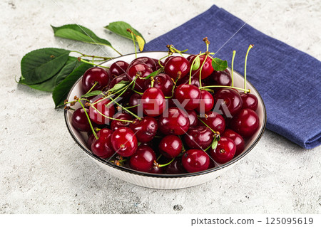 Ripe sweet and juicy cherry Ripe sweet and juicy cherry 125095619