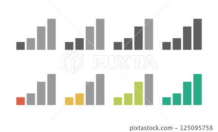 Radio wave icon set 125095758