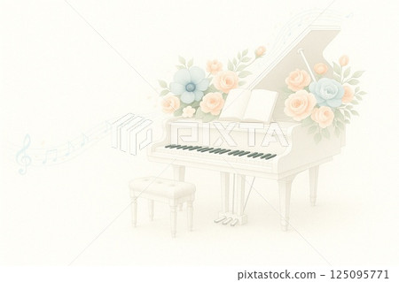 帶花的白色大鋼琴 帶花的白色大鋼琴 125095771