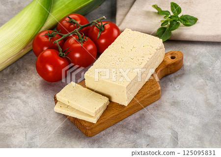 Soya vegan tofu cheese brick Soya vegan tofu cheese brick 125095831