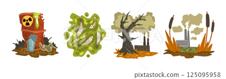 Environmental Pollution with Toxic Nuclear Waste Vector Set Environmental Pollution with Toxic Nuclear Waste Vector Set 125095958