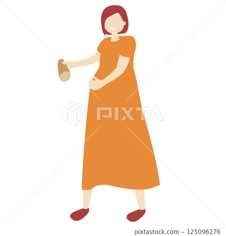 孕婦做 Mölkky 的插圖 125096276