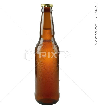 Isolated Brown Glass Beer Bottle 125096448
