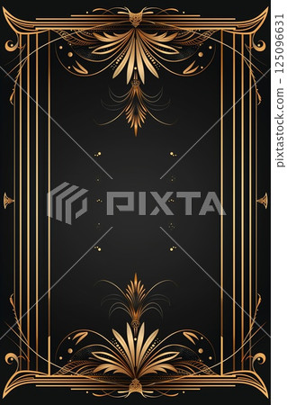 Luxury frame invitation card background. Art deco style Luxury frame invitation card background. Art deco style 125096631