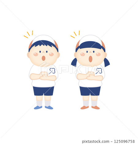 穿著運動服的孩子想出了一個主意的插圖 - 全身 穿著運動服的孩子想出了一個主意的插圖 - 全身 125096758