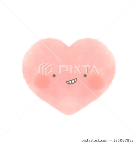 Red heart symbol with a cute face Red heart symbol with a cute face 125097852
